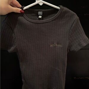 Grey baby tea crop top